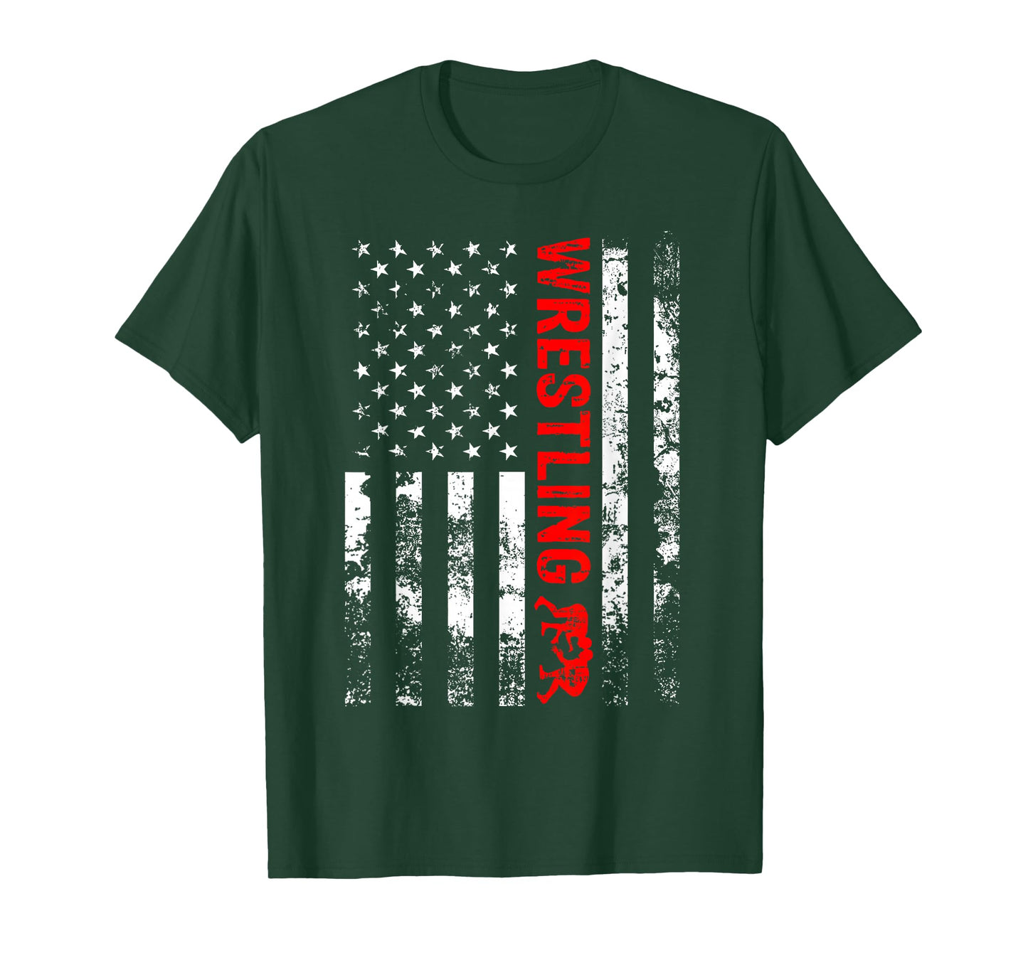Vintage American Wrestling US Flag Wrestling Wrestler Mens T-Shirt
