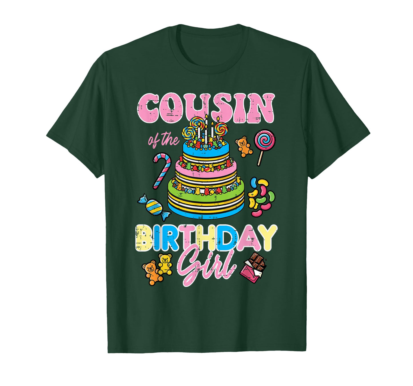 Cousin of Birthday Girl Cake Bday Party Girls Boys Kids T-Shirt
