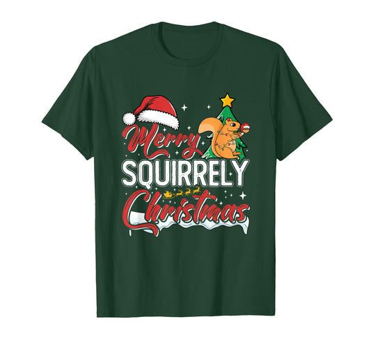 Squirrel Lover Xmas Rodent Animal Funny Christmas Squirrel T-Shirt