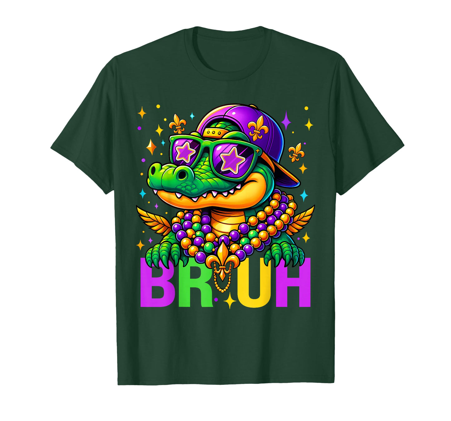 Alligator Bruh Mardi Gras Costume Carnival Teens Boys Kids T-Shirt