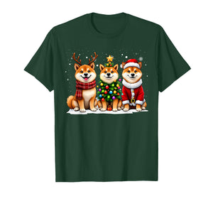 Retro Christmas Shiba Inu Santa Reindeer Dog Lover T-Shirt