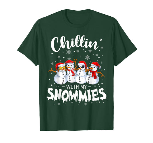 Funny Snowman Christmas Chillin with My Snowmies T-Shirt