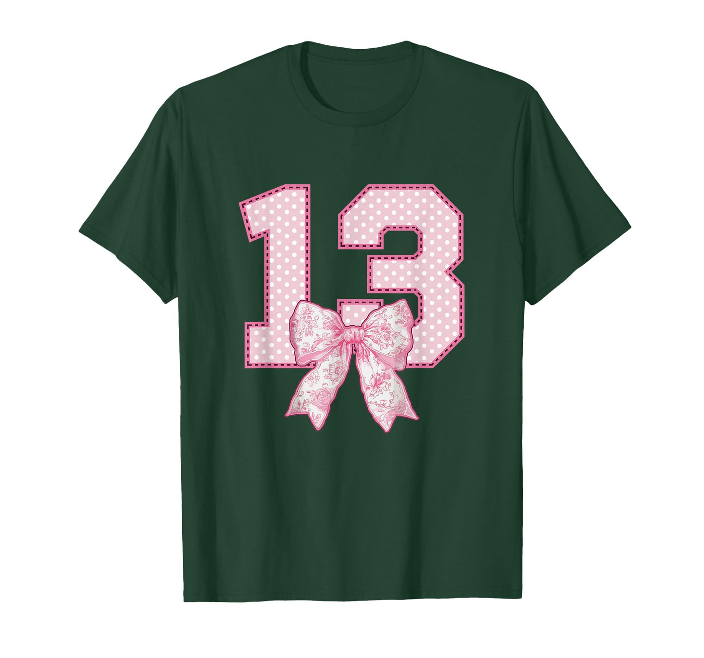 13th Birthday Shirt Girls Coquette Bow 13 Year Old Teenager T-Shirt