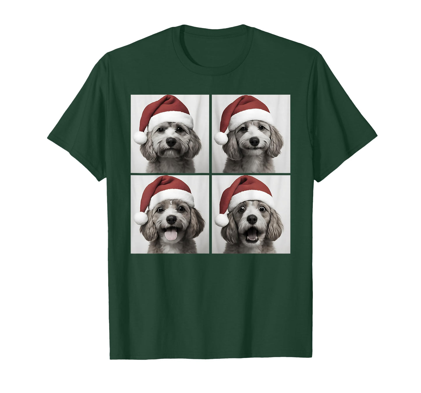 Funny Christmas Cavapoo Santa Doodle Dog Lover Photo Booth T-Shirt