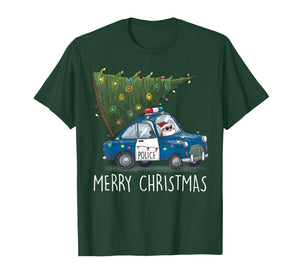 Merry Christmas Police Car Xmas Tree Police Officers Boys T-Shirt