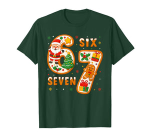 Funny Six Seven 67 Meme 6 7 Santa Christmas Pajamas Kids T-Shirt