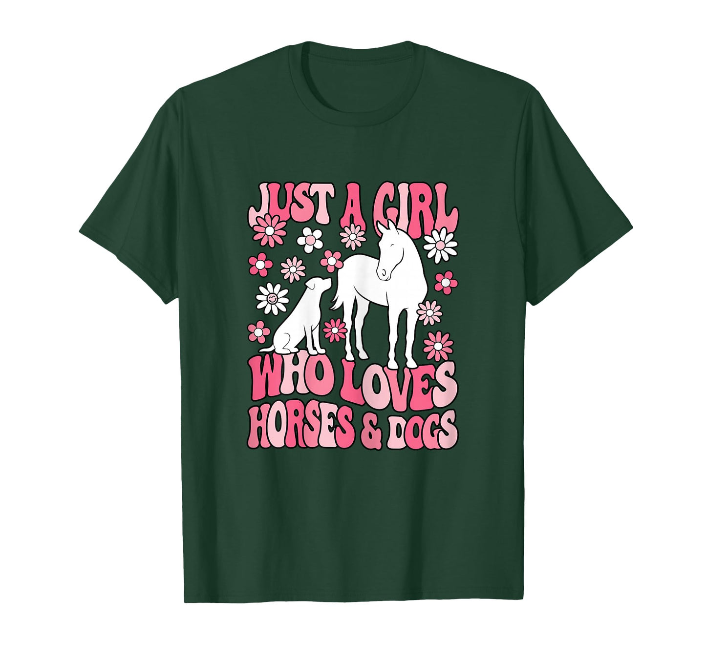 Just A Girl Who Loves Horses and Dogs Horseback Riding T-Shirt