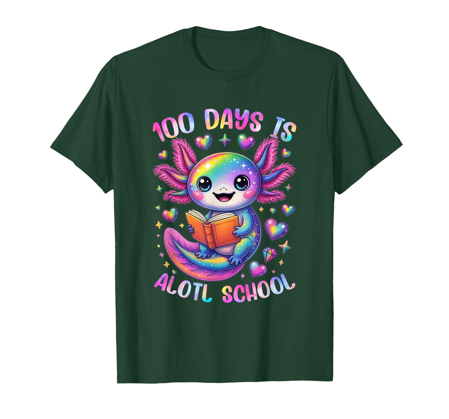 100 Days is Alotl School Axolotl Lover 100th Day of School T-Shirt
