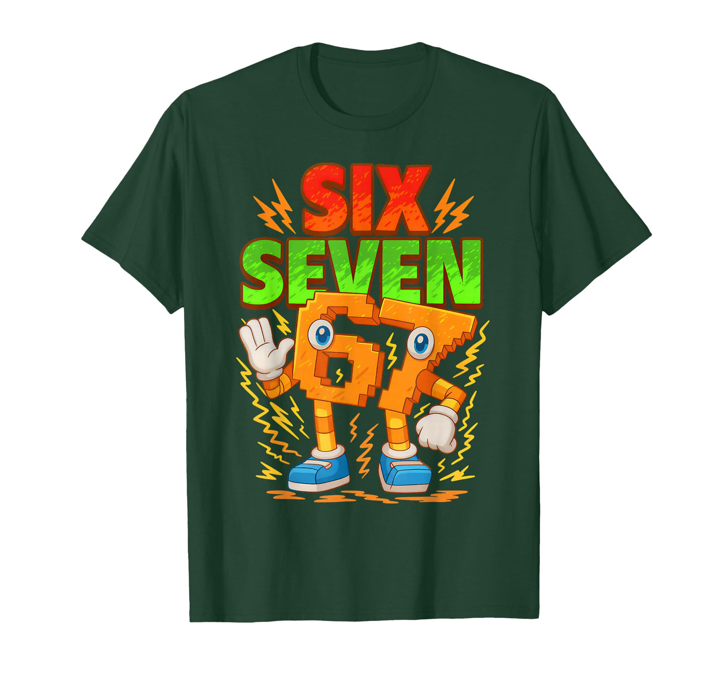 Kids Funny Meme 67 Number Six 6 and Seven 7 Italian Brainrot T-Shirt