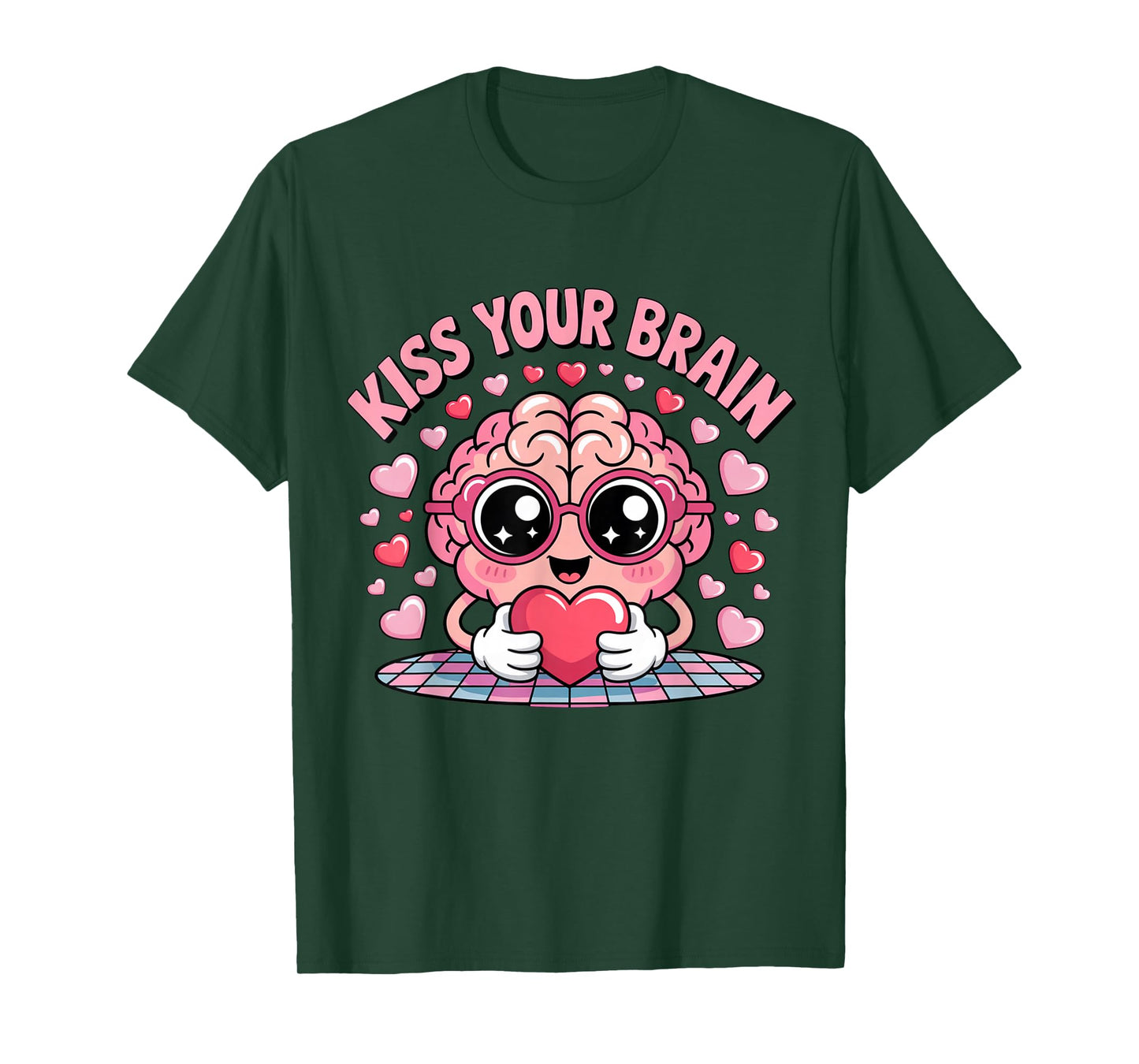 Kiss Your Brain Cute Valentine Teacher Squad Design T-Shirt