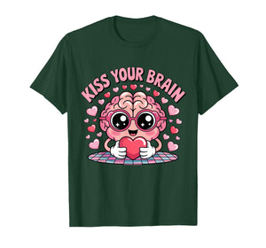 Kiss Your Brain Cute Valentine Teacher Squad Design T-Shirt
