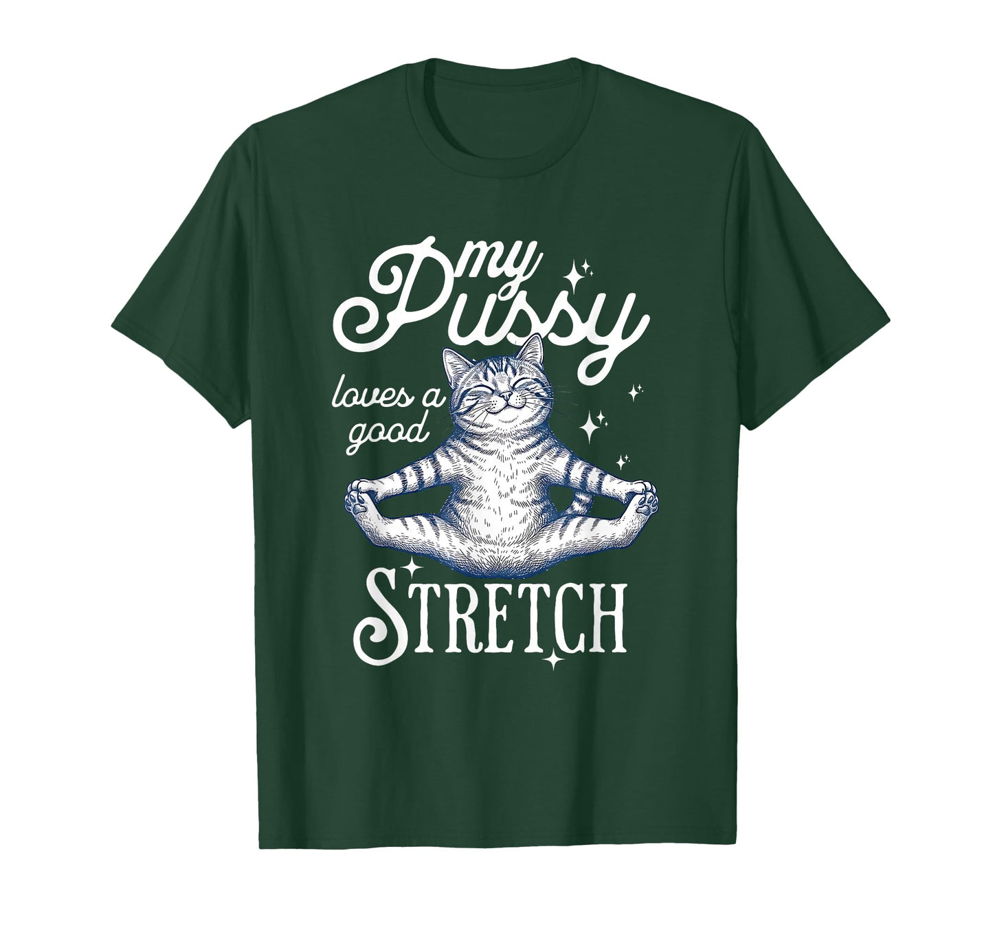 My Pussy Loves A Good Stretch Inappropriate Adult Joke Cat T-Shirt