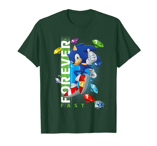 Sonic The Hedgehog 35th Anniversary Forever Fast Emeralds T-Shirt