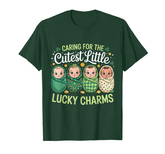 St Patricks Day NICU Nurse Baby Women OBGYN T-Shirt