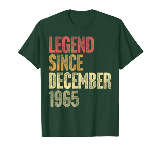 60 Year Old Legend Since December 1965 Retro 60th Birthday T-Shirt