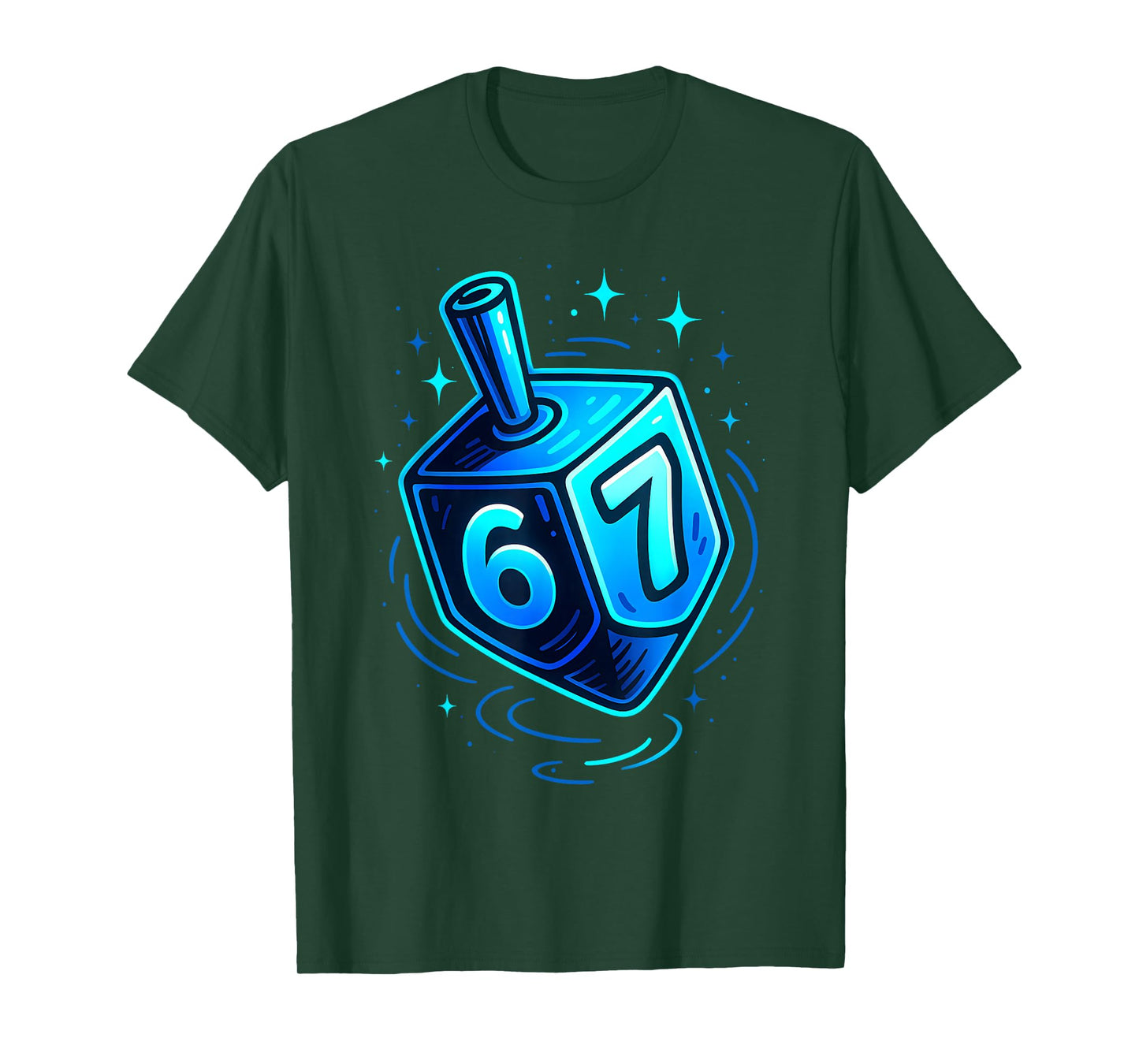 Hanukkah 67 Six Seven Meme Dreidel Menorah Chanukah Boy Kids T-Shirt