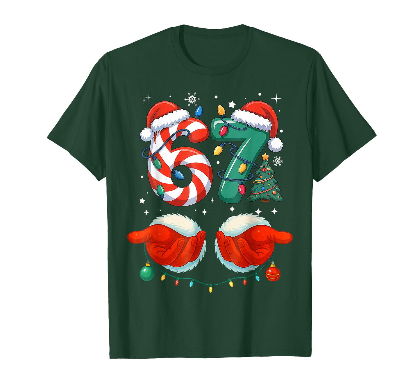 Six Seven 6 7 67 Christmas Funny T-Shirt