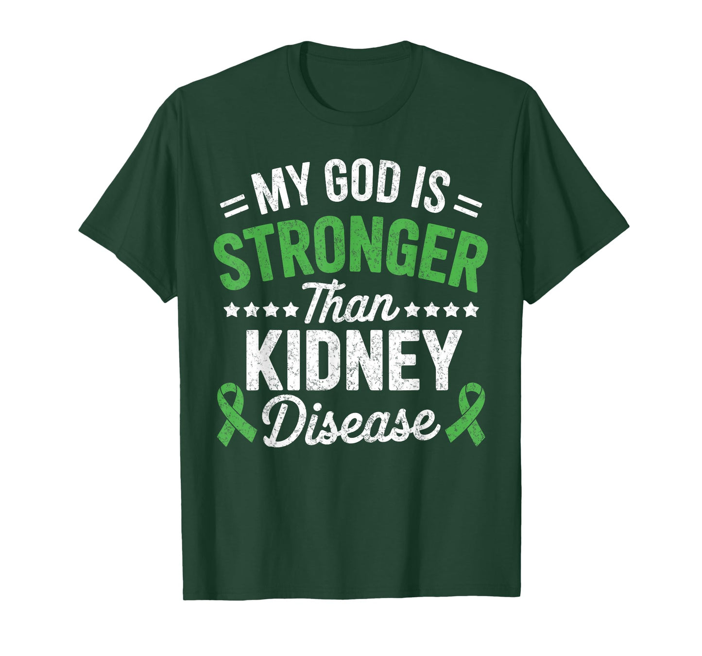 My God is Stronger Than Kidney Disease CKD Warrior Fighter T-Shirt