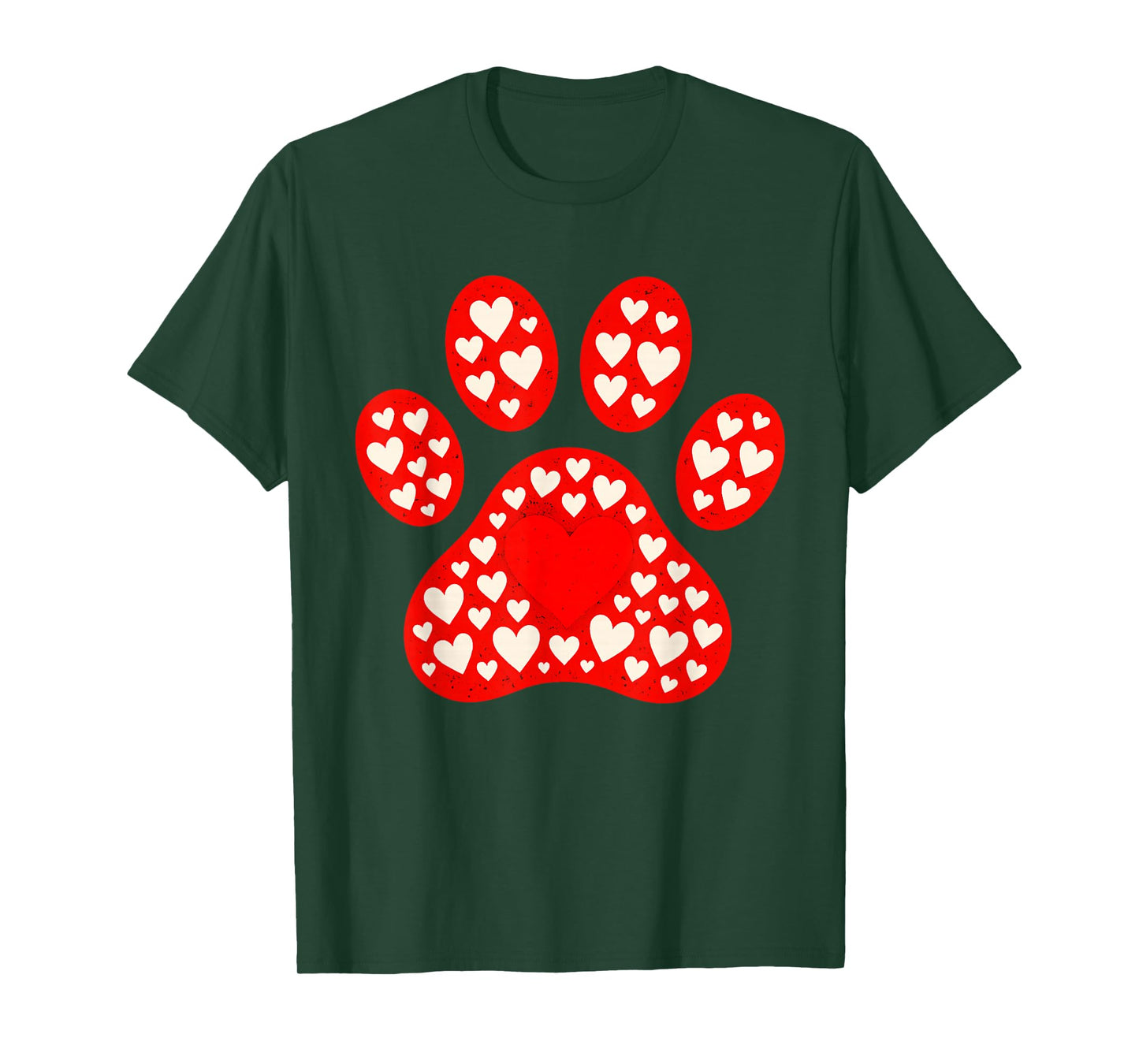Paw Print Heart Pattern Valentines Day Cute Dog Puppy Love T-Shirt