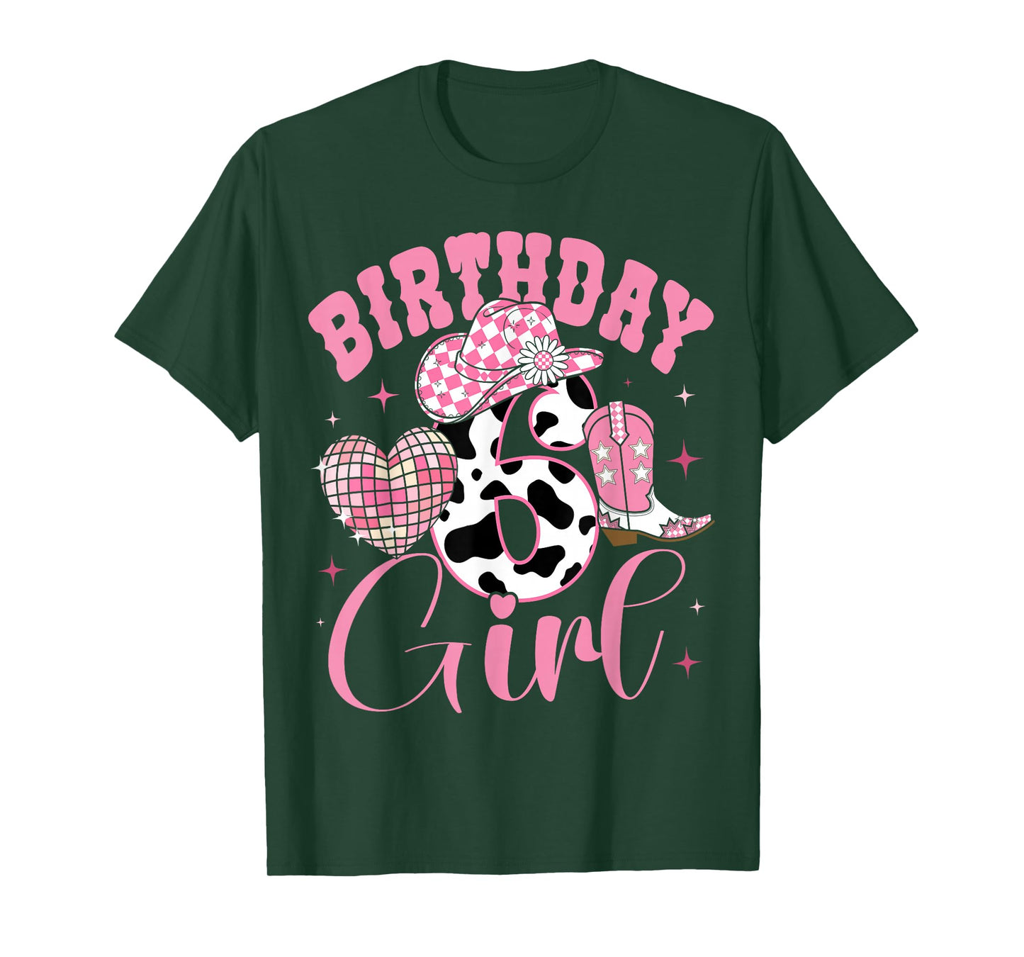 Happy 6th Birthday Girl Outfit Rodeo Western Cowgirl Cowboy T-Shirt