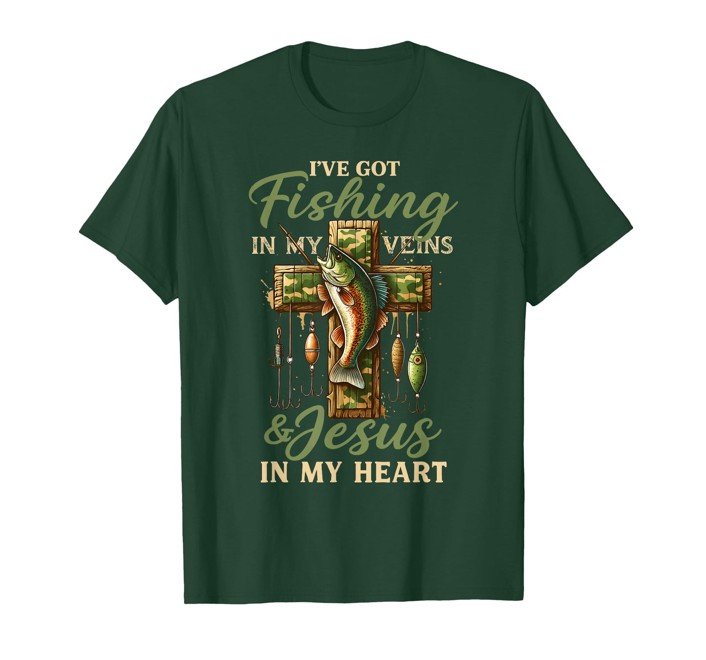 I've Got Fishing in My Veins & Jesus in My Heart T-Shirt