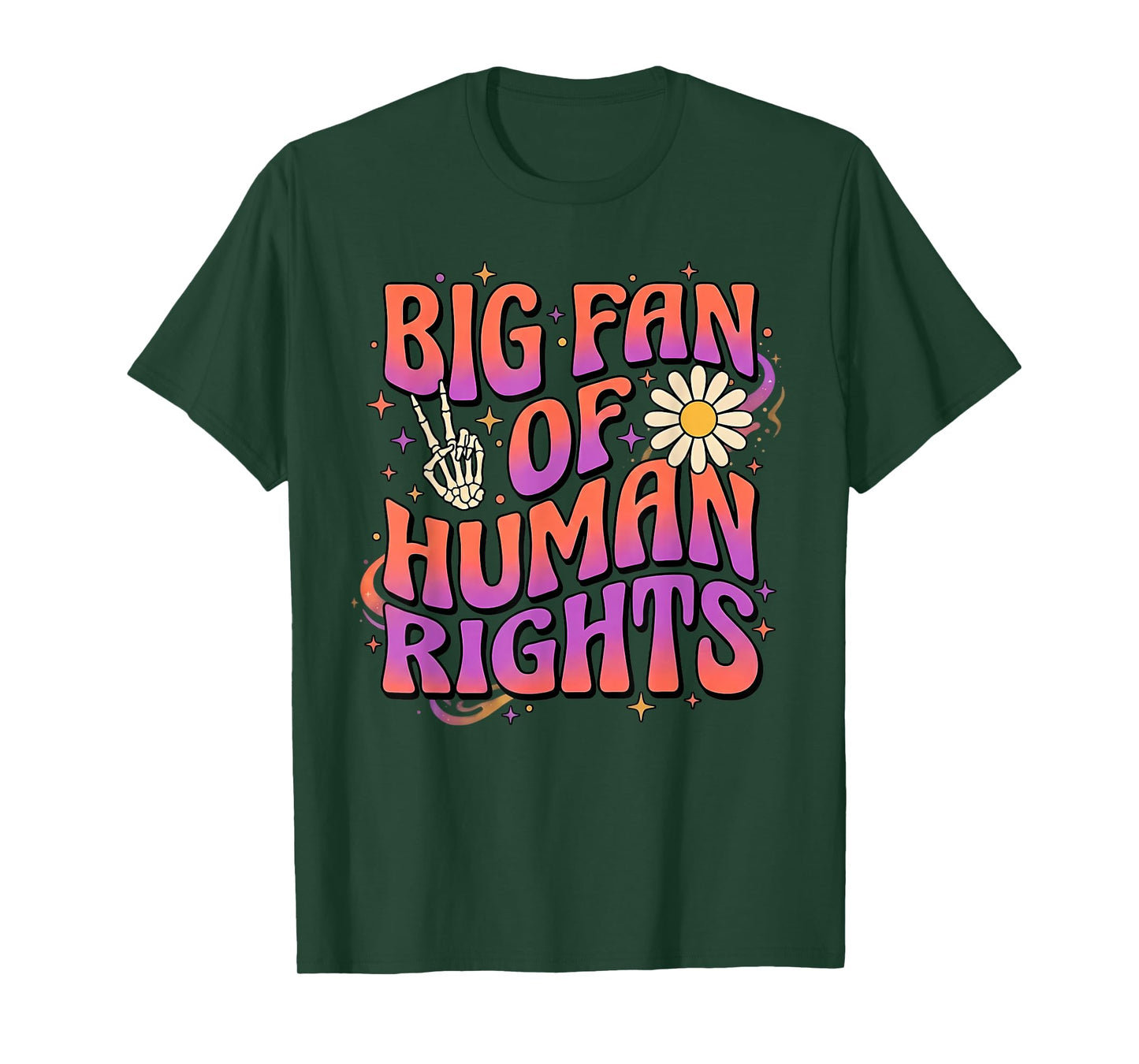 Big Fan of Human Rights Retro Protest Equality Groovy T-Shirt