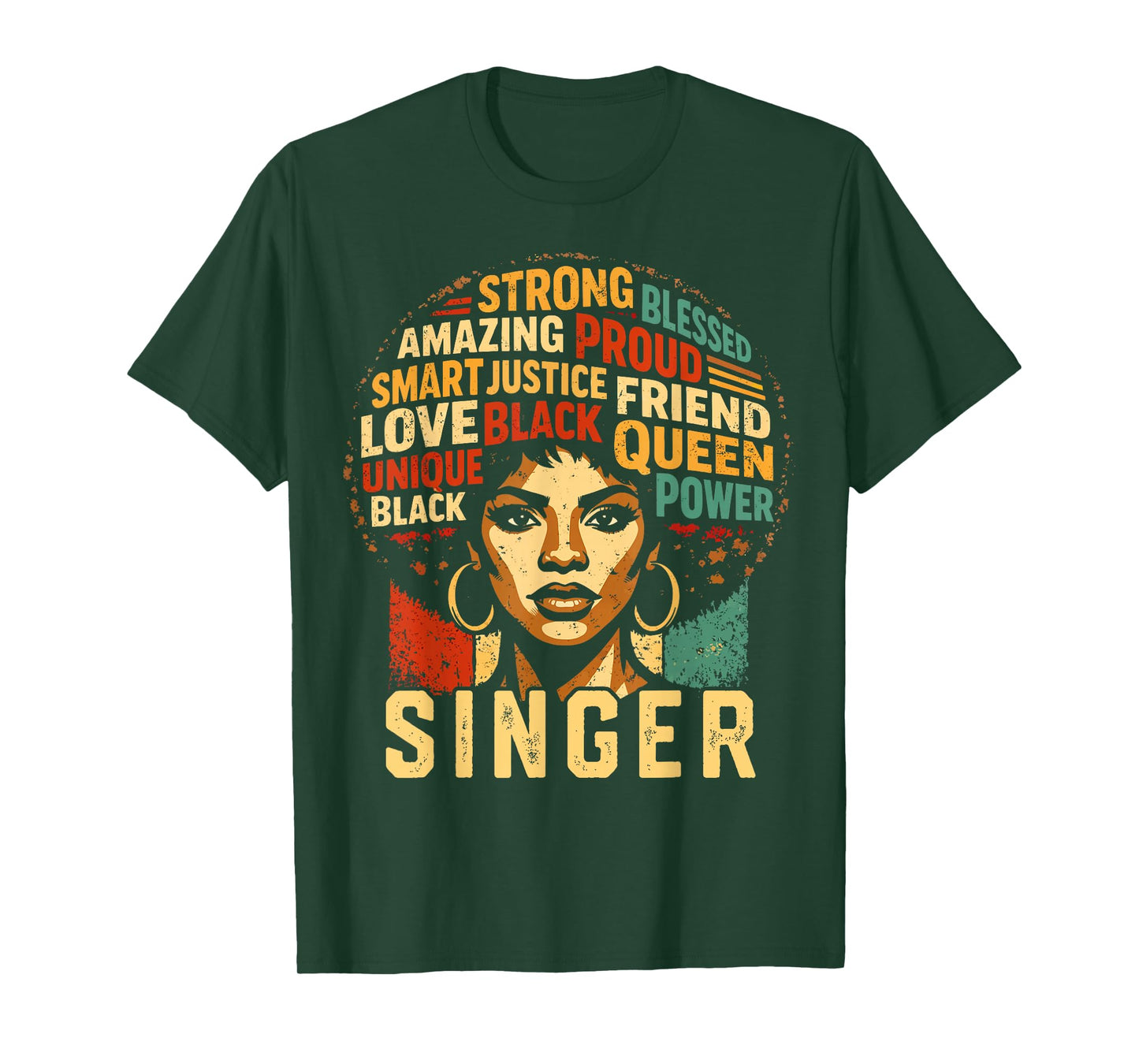 Singer Black History Month Powerful Black Pride Art Design T-Shirt