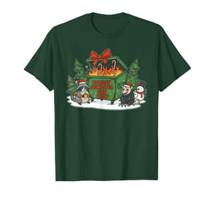 Holiday Dumpster Fire Crew Snow Christmas Design T-Shirt