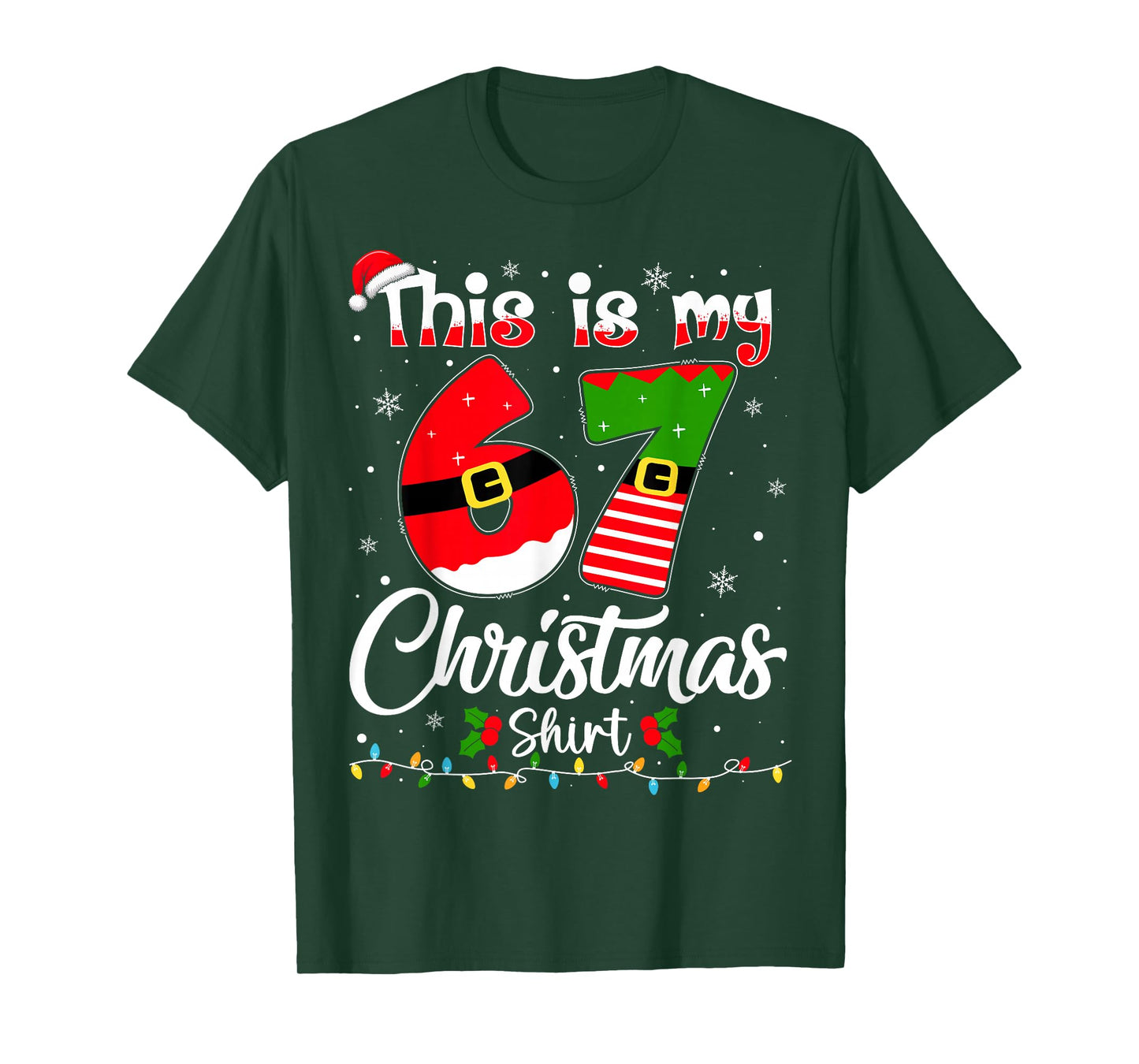 This is My 67 Christmas Pajama Funny Xmas 6 7 Meme Six Seven T-Shirt