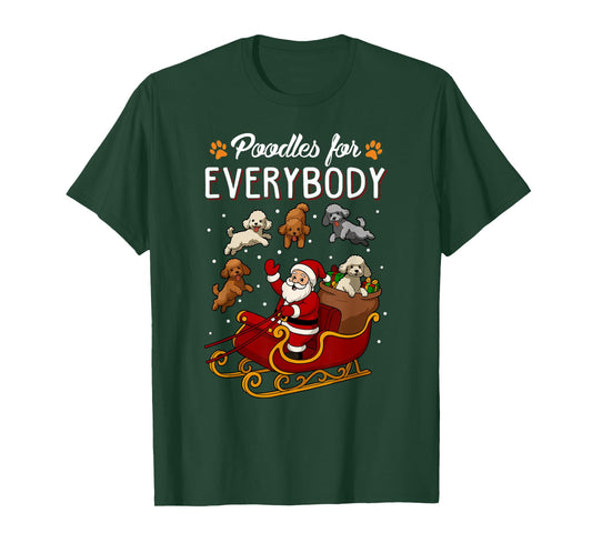 Poodles Christmas Dog Mom Men Women Kids Funny Poodle T-Shirt