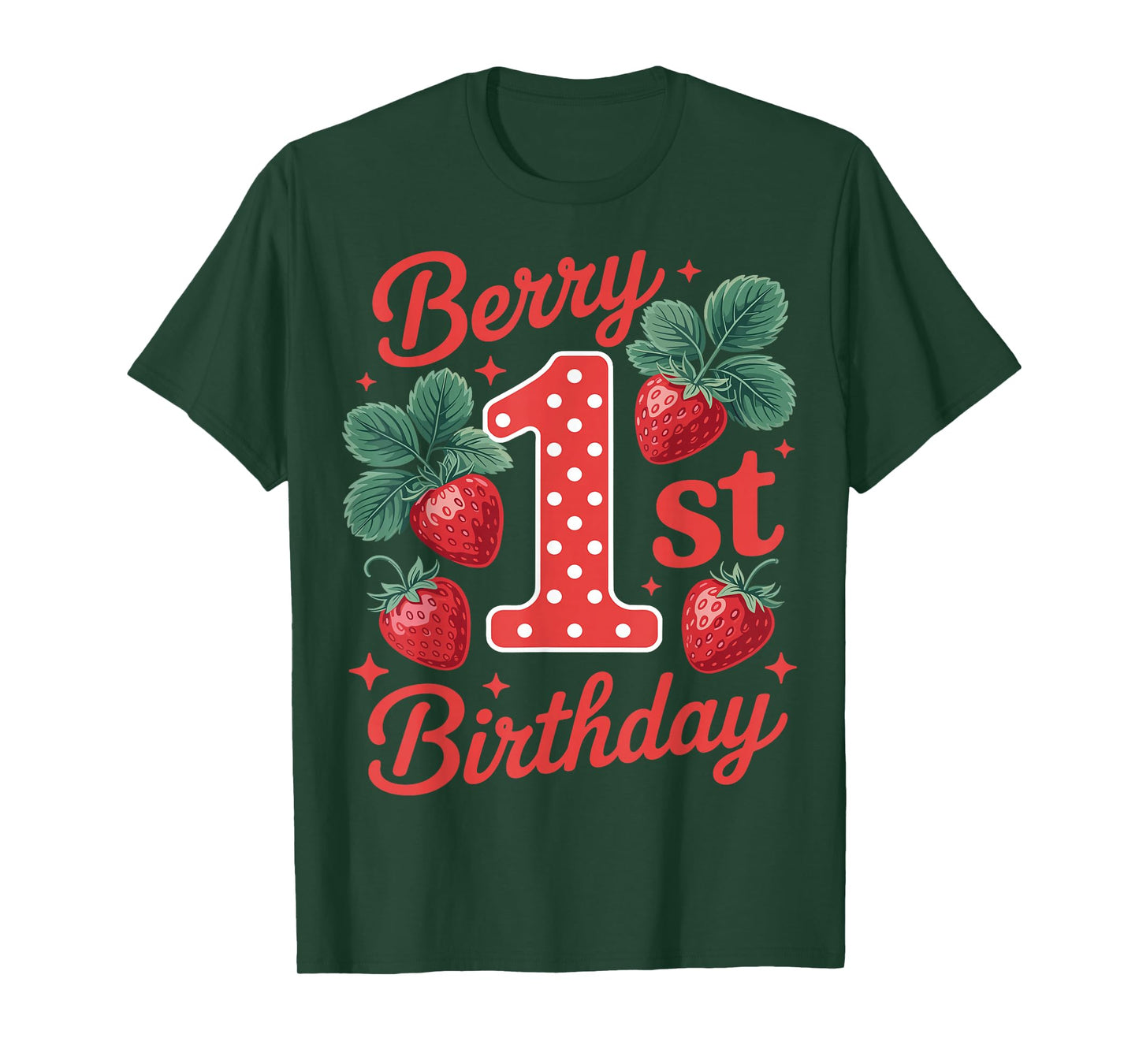 Berry 1st First Birthday Strawberry Fruit Baby Toddler Sweet T-Shirt