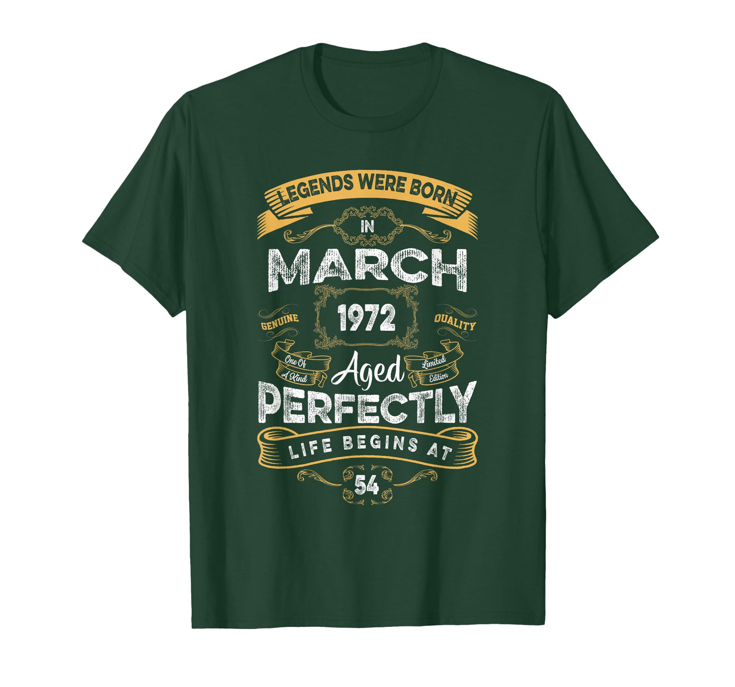 Retro 54th Birthday Legends were Born in March 1972 T-Shirt