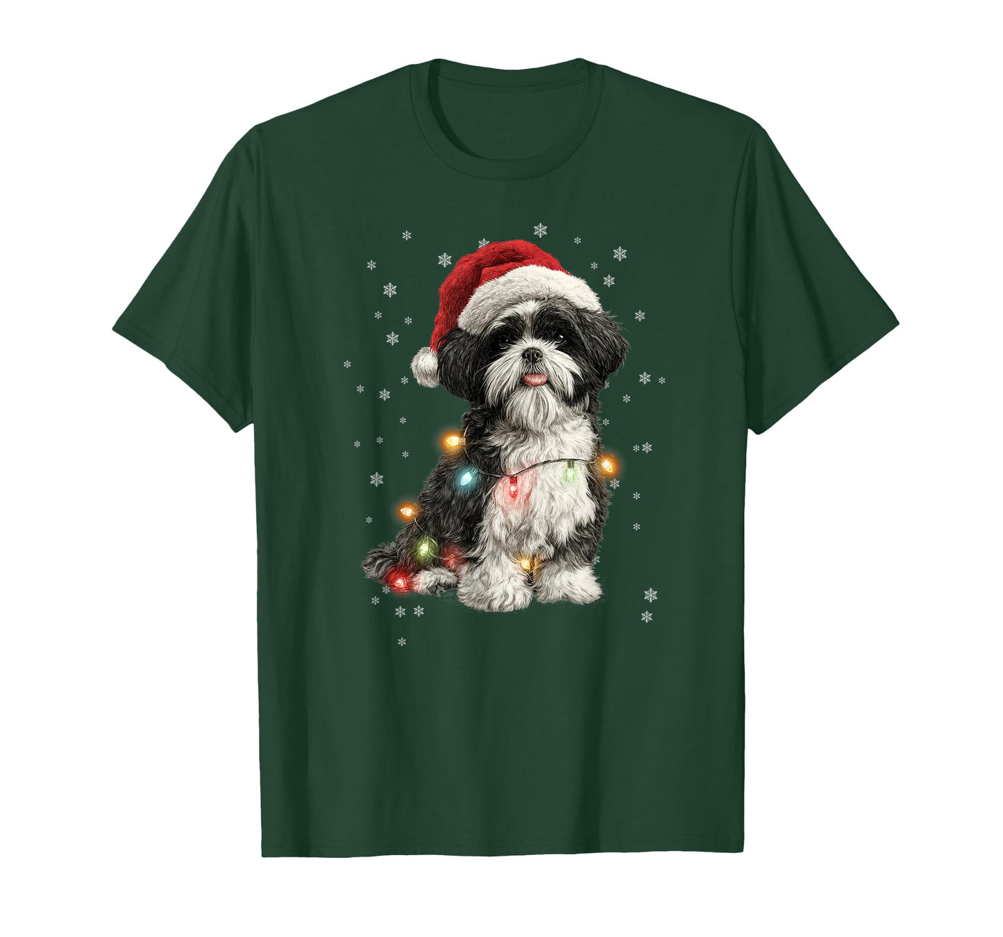 Christmas Dog Shih Tzu Santa Xmas Women Men Kids T-Shirt