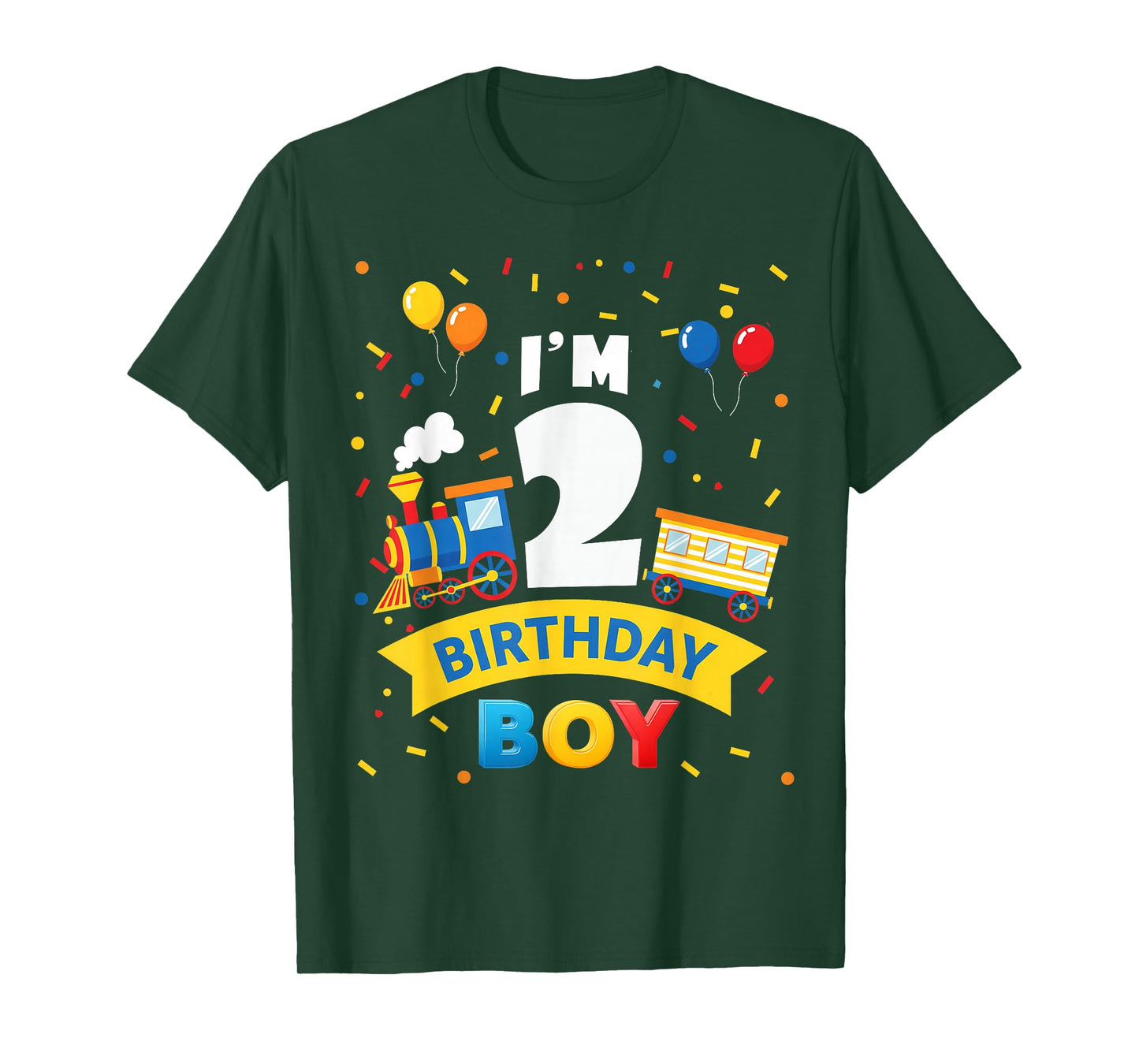 Kids 2nd Birthday Boy Train Two 2 Year Old Birthday Boys T-Shirt