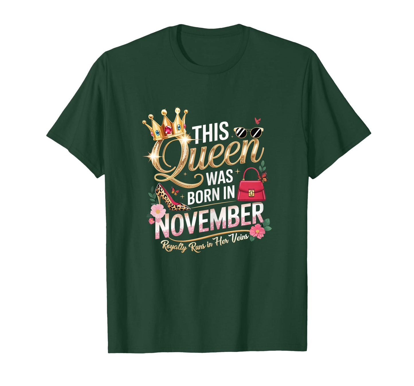 This Queen was Born in November Birthday Royal Women T-Shirt