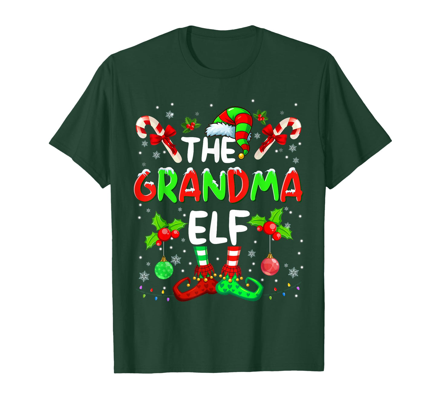 The Grandma Elf Costume Pajamas Pjs Christmas Xmas Men Boy T-Shirt