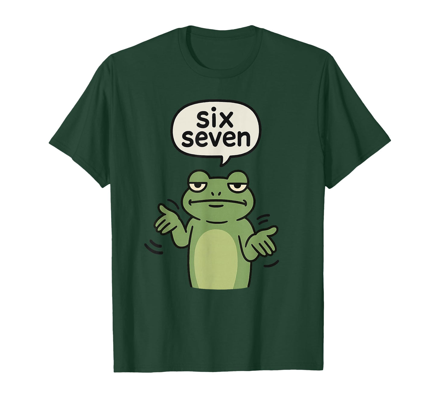 67 Six Seven 6-7 Frog - Funny Frog Brainrot Gamer Kids Meme T-Shirt