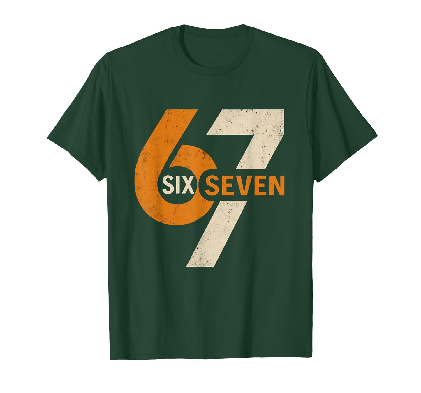 Vintage 67 Six Seven 6 7 Number Retro 67 Meme T-Shirt