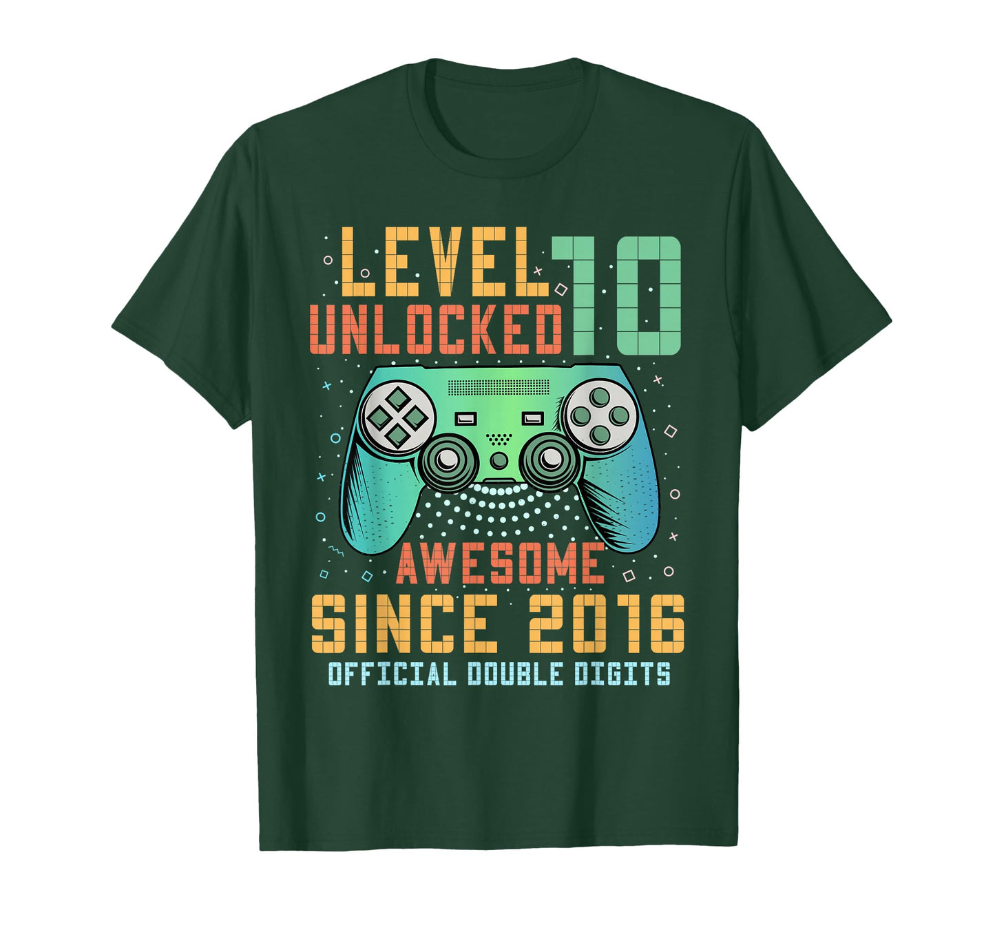 Level 10 Unlocked Official Double Digits 10th Birthday Boy T-Shirt
