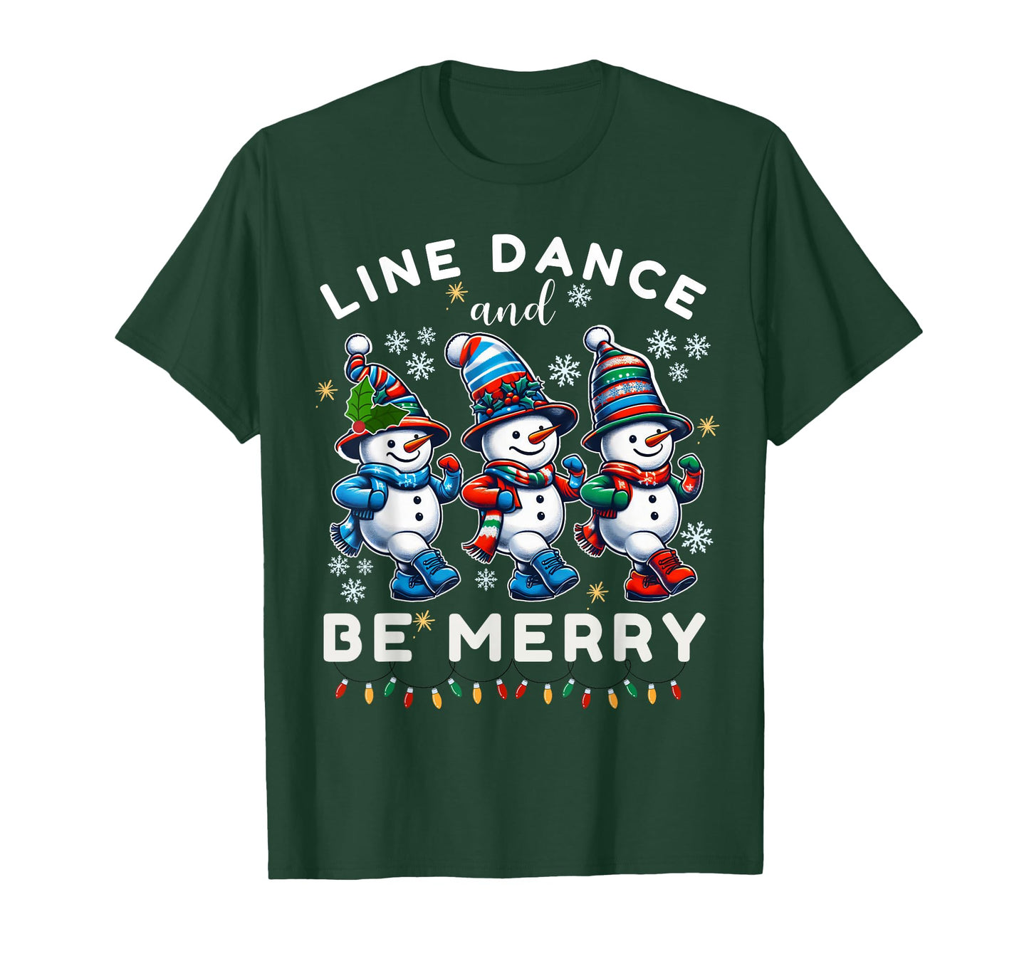 Be Merry Snowman Line Dance Christmas Funny Holiday Dancing T-Shirt