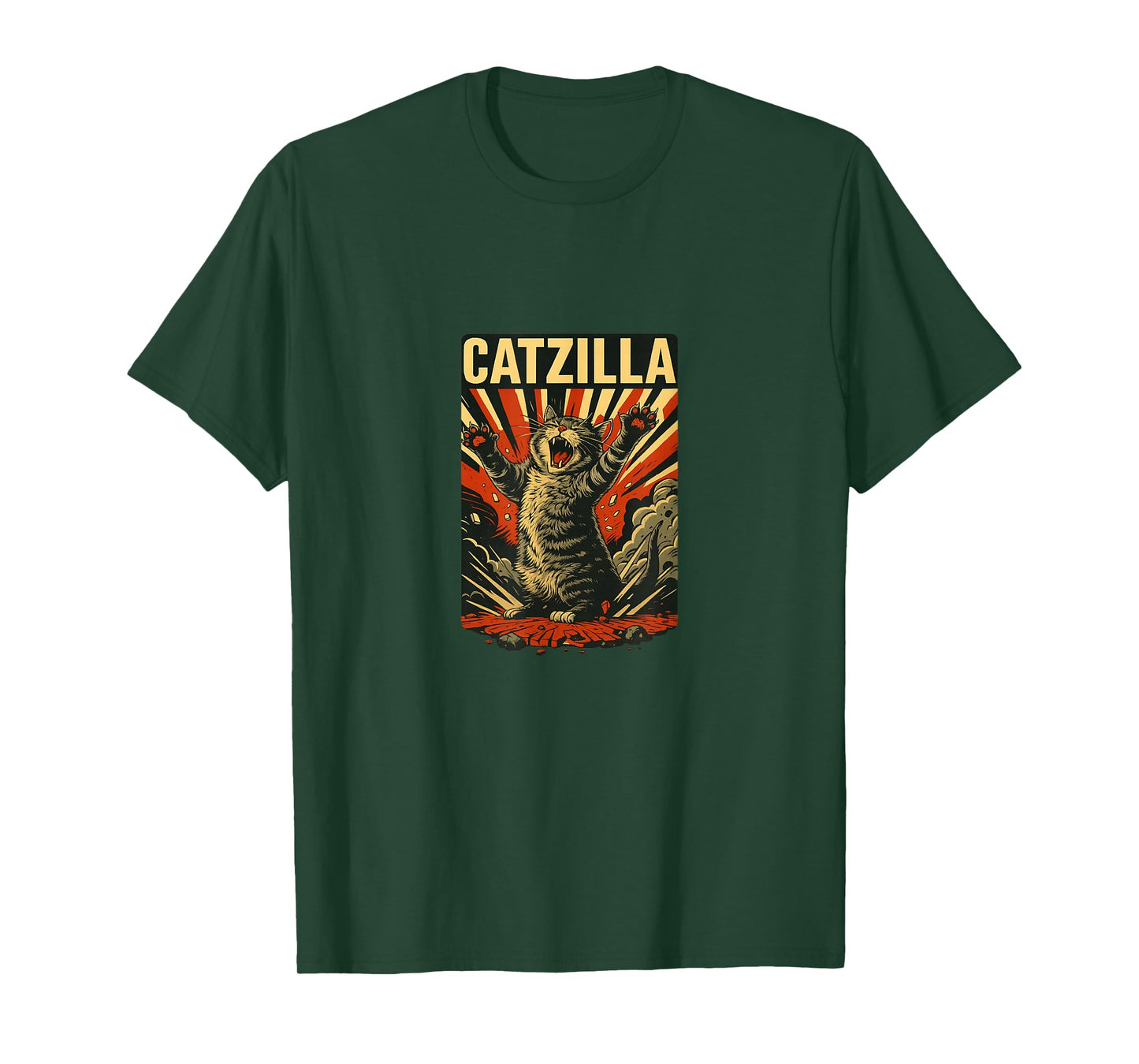 Catzilla – Vintage Kaiju Cat Poster Meme T-Shirt