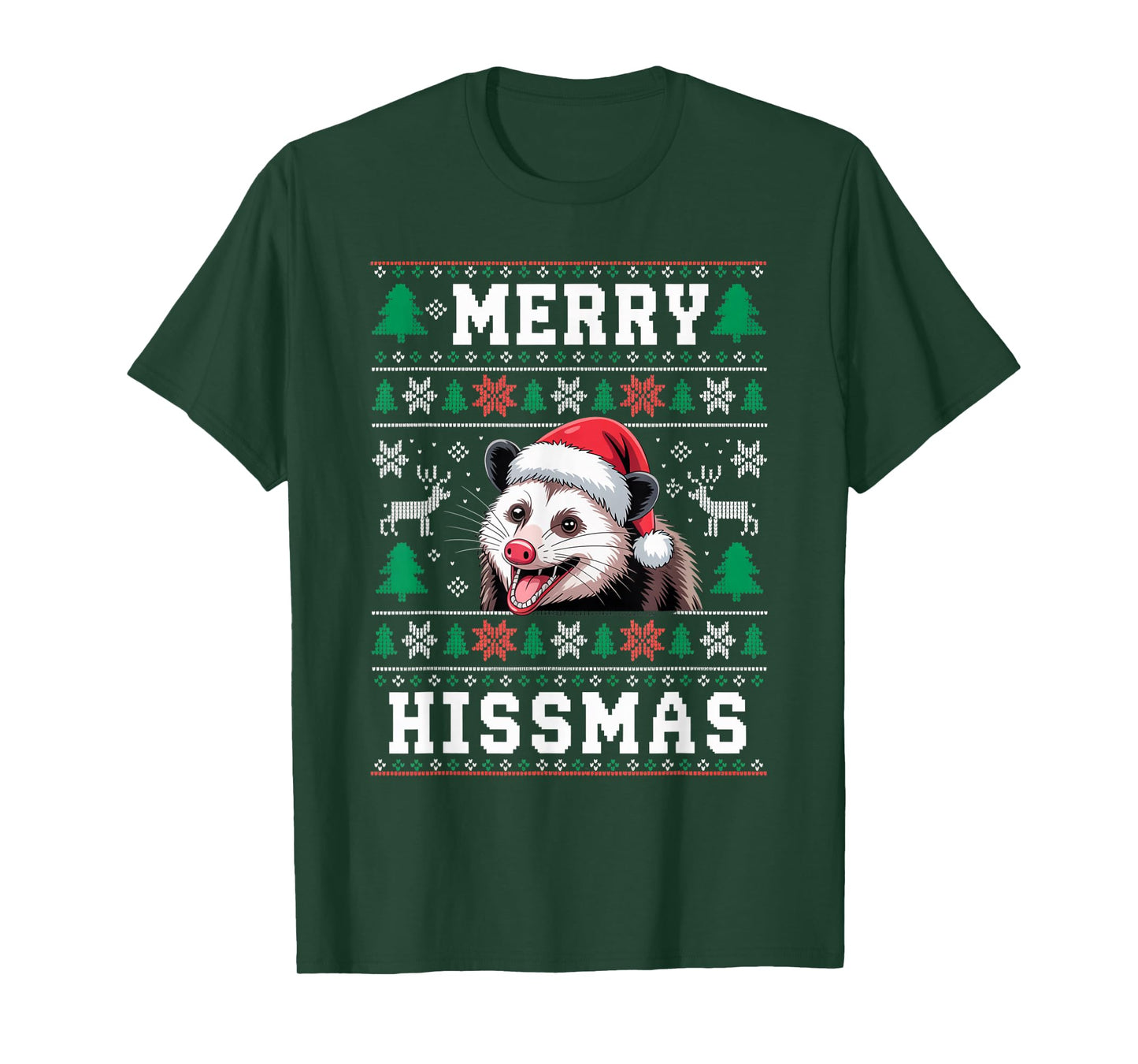Merry Hissmas Possum Lovers Opossum Christmas Funny Xmas T-Shirt