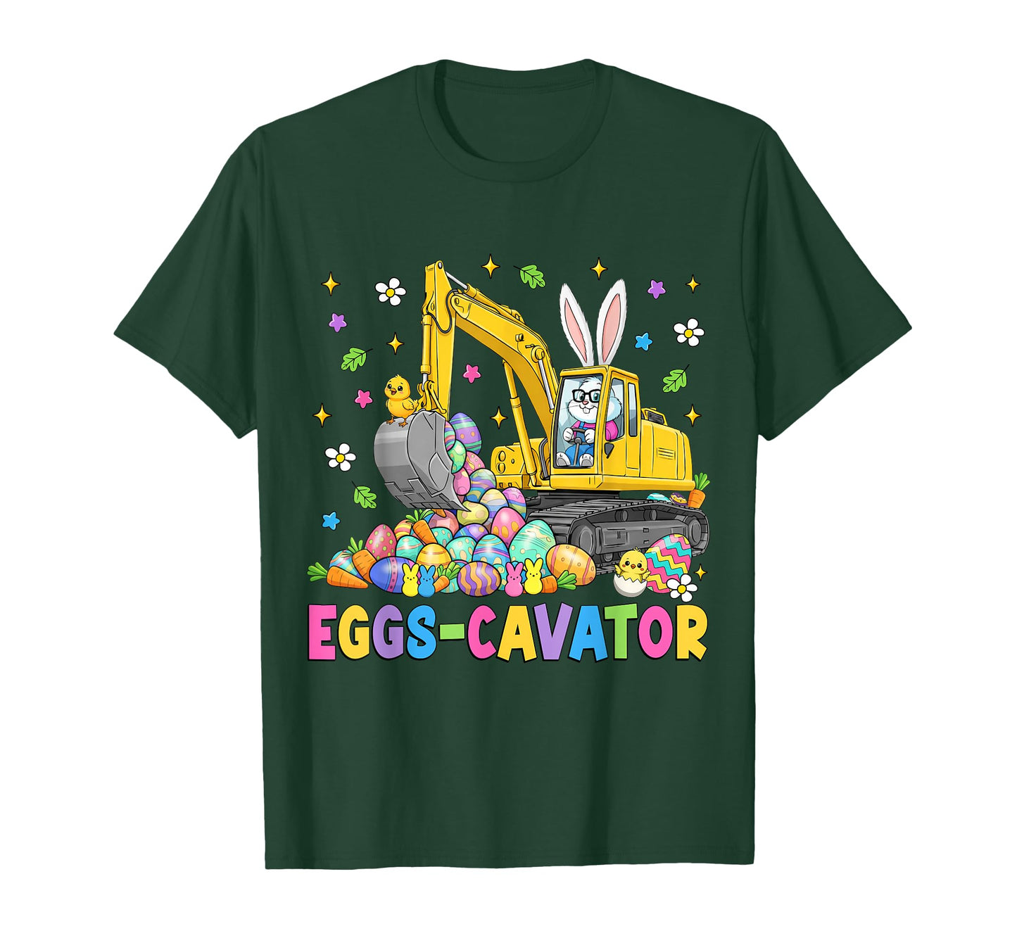Funny Eggs Cavator Easter Bunny Excavator Boys Kids Toddler T-Shirt