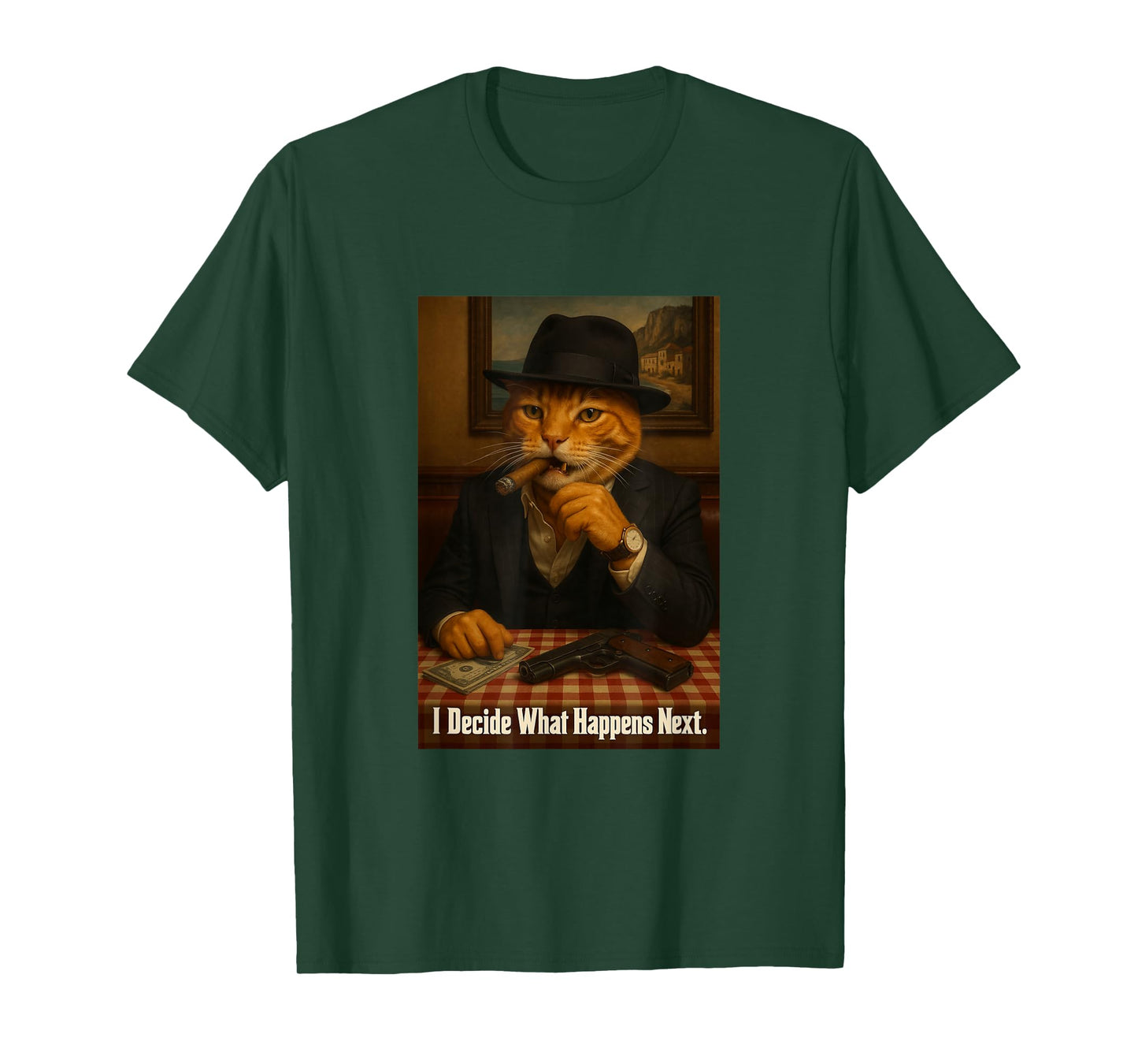 Mafia Cat Boss Funny Retro Art T-Shirt