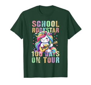 Cheerful School Rockstar 100 Days ON Tour Unicorn Rockin' My T-Shirt