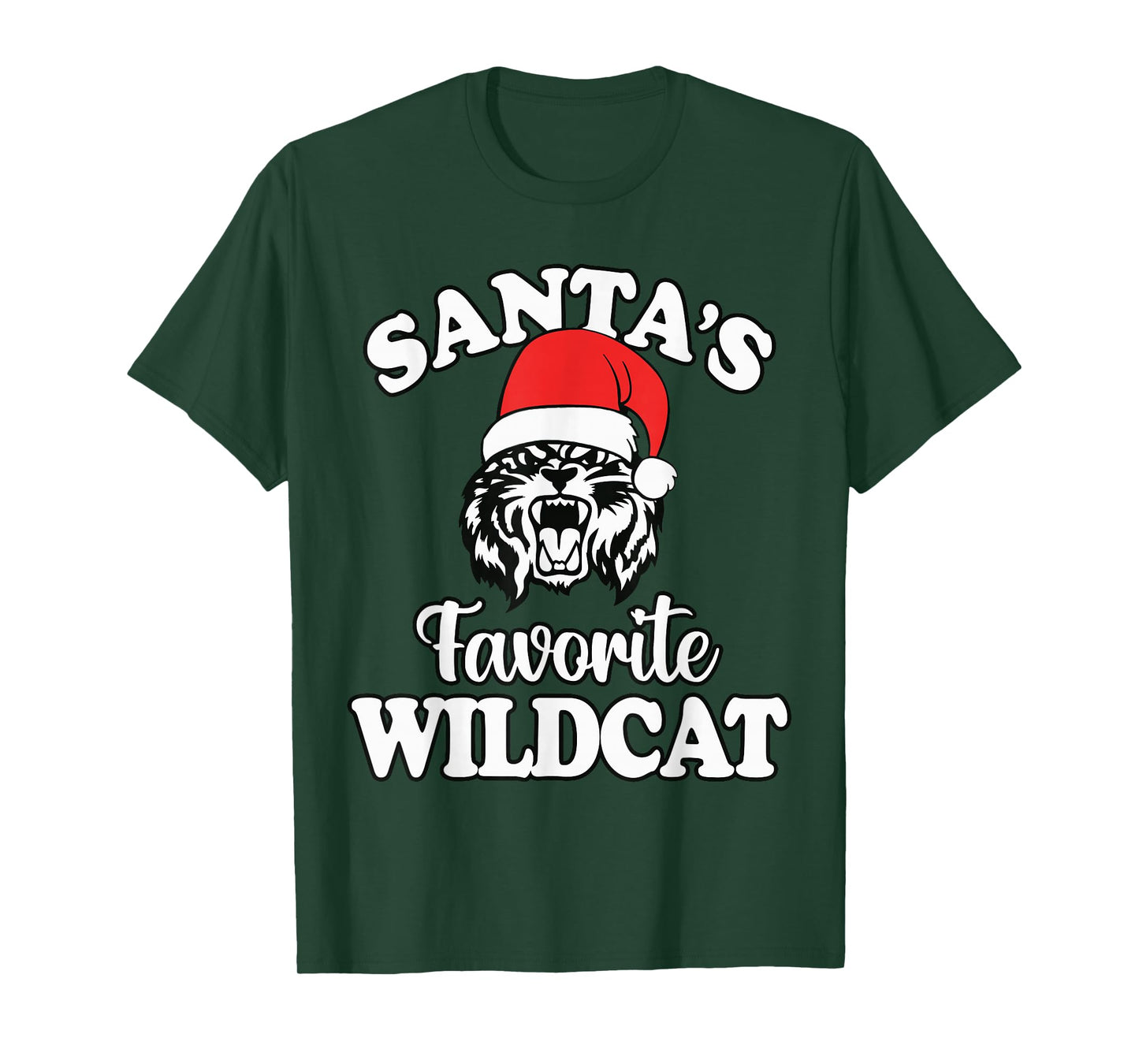 Santa's Favorite Wildcat Back to School Christmas T-Shirt