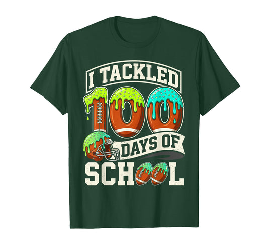 I Tackled 100 Day of School Teacher Student Football T-Shirt
