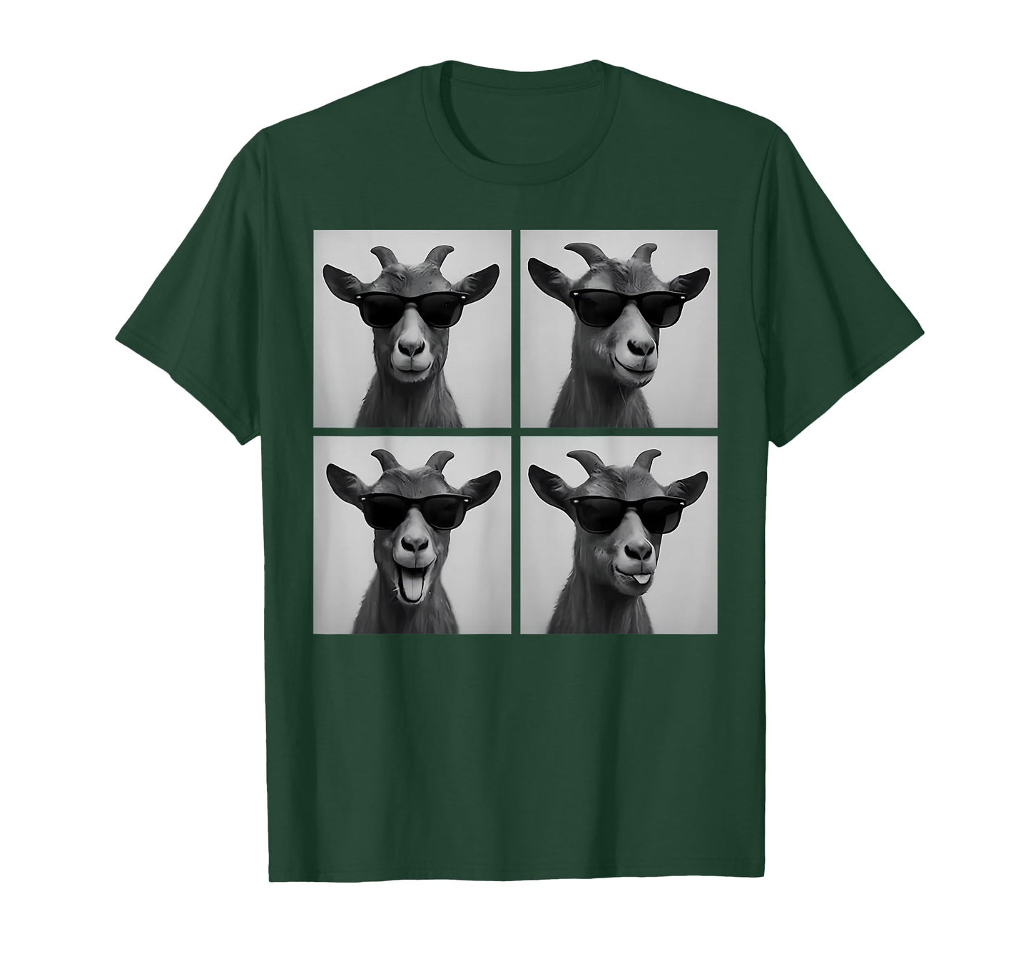 Funny Goat Face Photobooth Cool Goat Selfie with Sunglasses T-Shirt