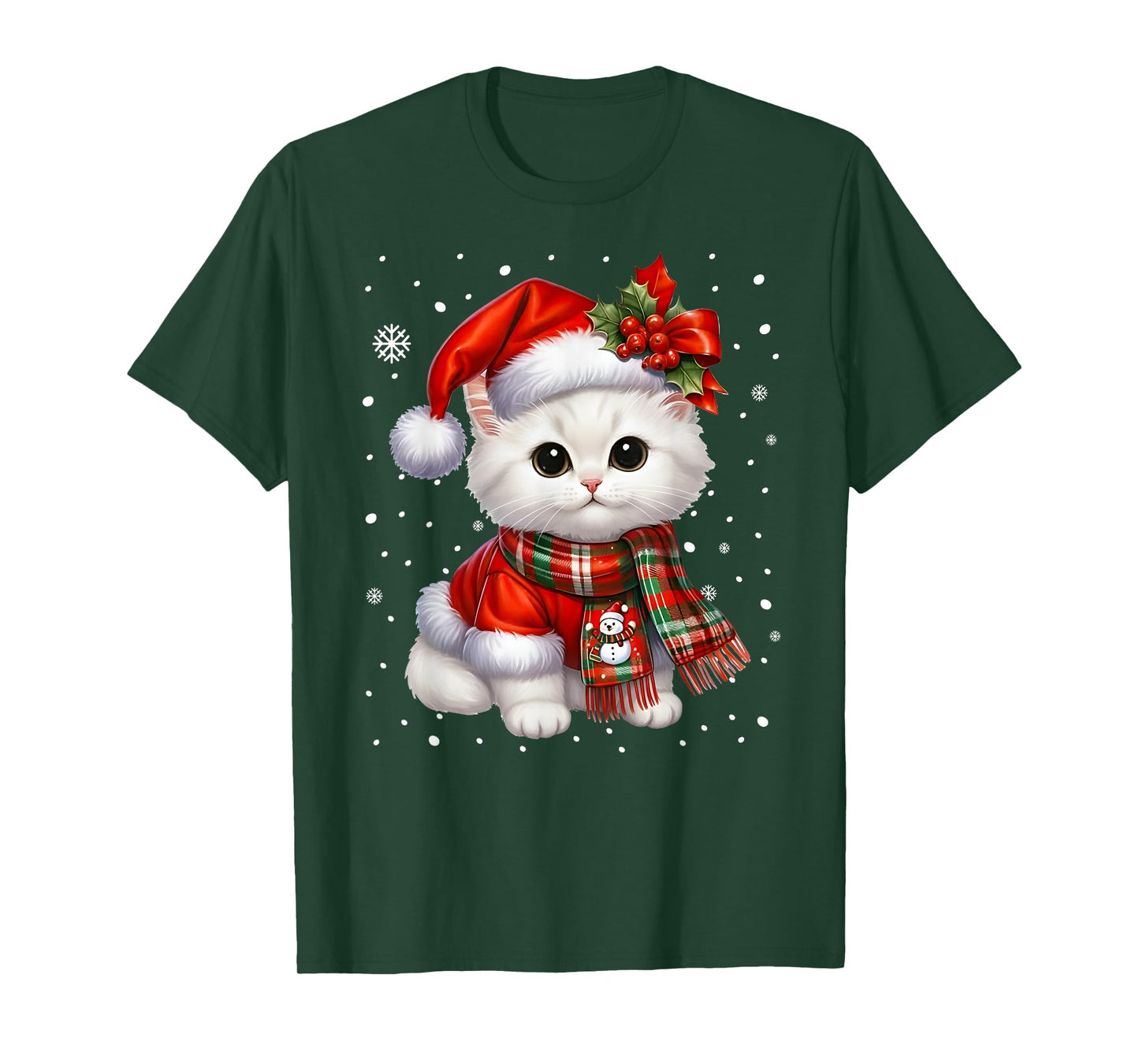 Cat Christmas Kitten Meowy Cat Lover Xmas T-Shirt