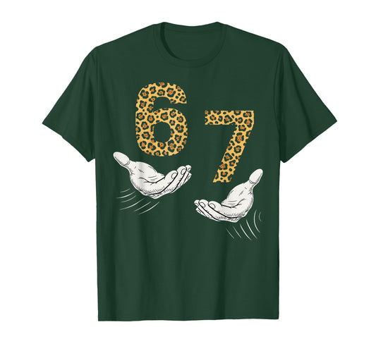 6-7 Meme Leopard Cheetah Cool Six-Seven Funny T-Shirt